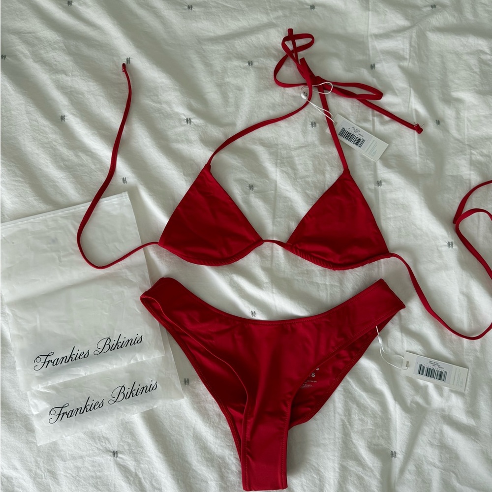Frankie's Bikinis Vibrant Red Bikini Set